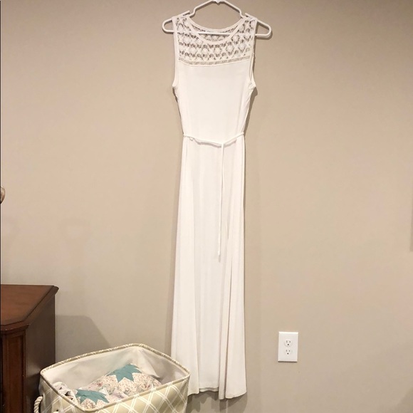 calvin klein white maxi dress